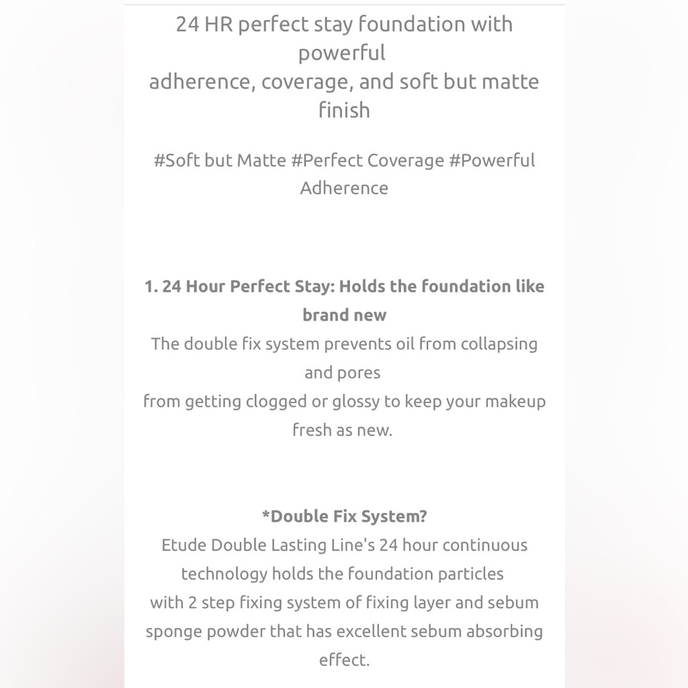 Kbeauty💕 Etude House Double Lasting Foundation SPF 35 in Neutral Vanilla 17N - Picture 3 of 3
